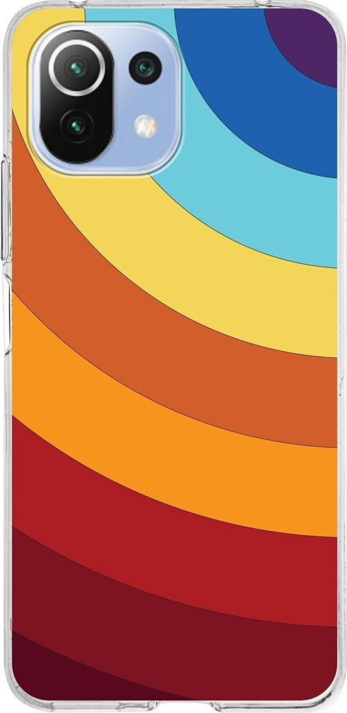 Xiaomi Mi 11 Lite Uyumlu Kapak Renk Cümbüşü Tasarımlı Şeffaf Silikon Kılıf