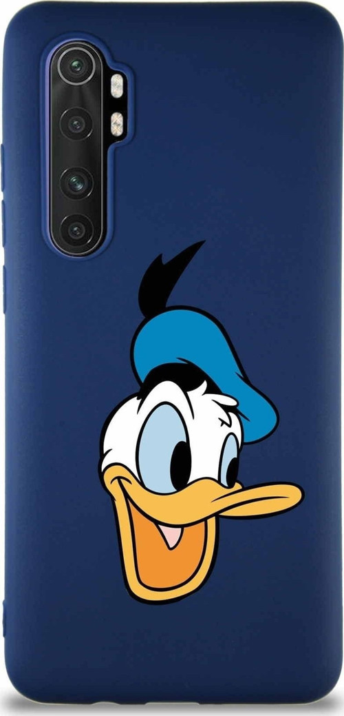 Xiaomi Mi Note 10 Lite Soft Premier Kapak Donald Duck-A Tasarımlı Silikon Kılıf - Lacivert