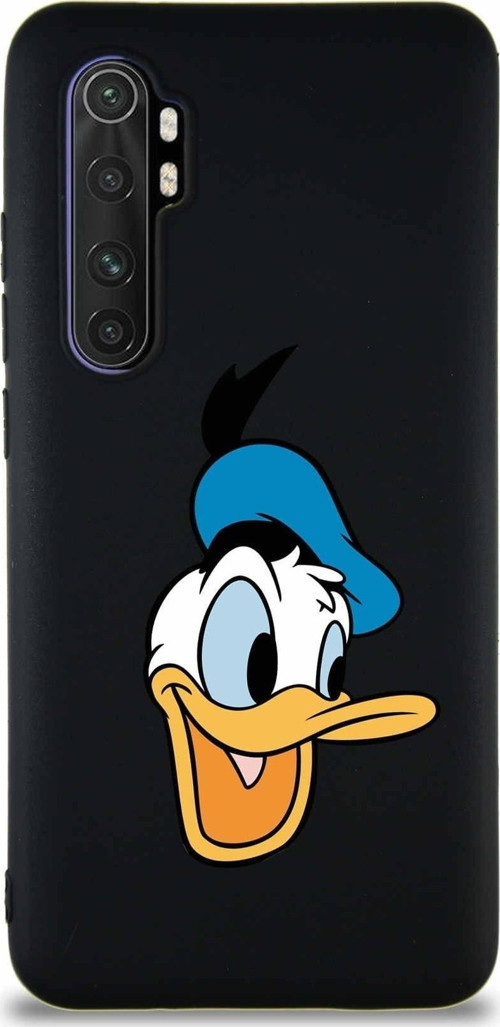 Xiaomi Mi Note 10 Lite Soft Premier Kapak Donald Duck-A Tasarımlı Silikon Kılıf - Siyah