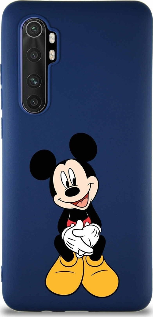 Xiaomi Mi Note 10 Lite Soft Premier Kapak Mickey Mouse-A Tasarımlı Silikon Kılıf - Lacivert