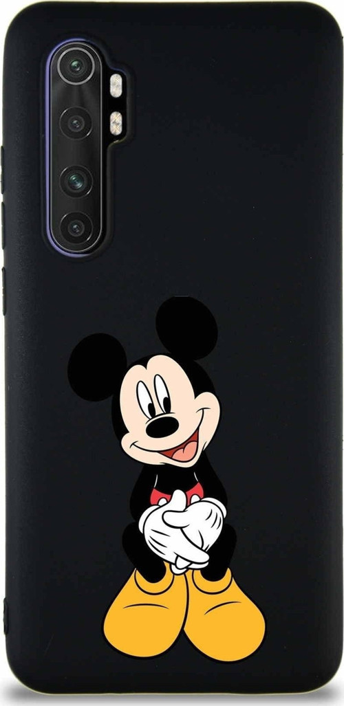 Xiaomi Mi Note 10 Lite Soft Premier Kapak Mickey Mouse-A Tasarımlı Silikon Kılıf - Siyah