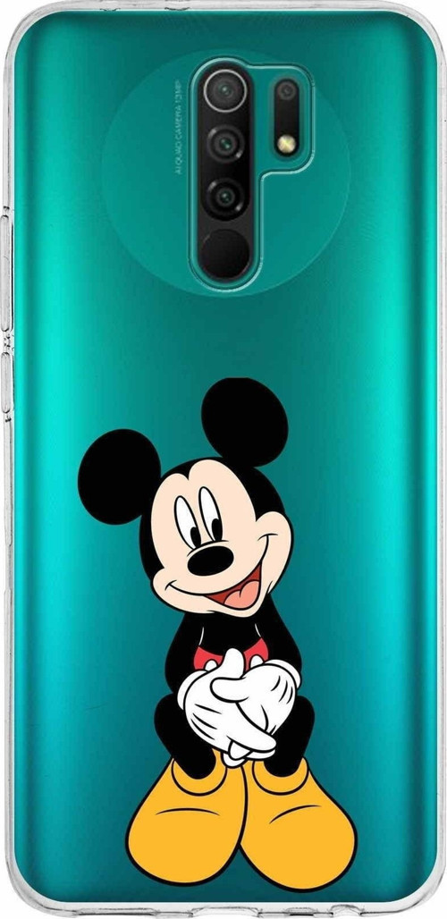 Xiaomi Redmi 9 Uyumlu Kapak Mickey Mouse Tasarımlı Şeffaf Silikon Kılıf