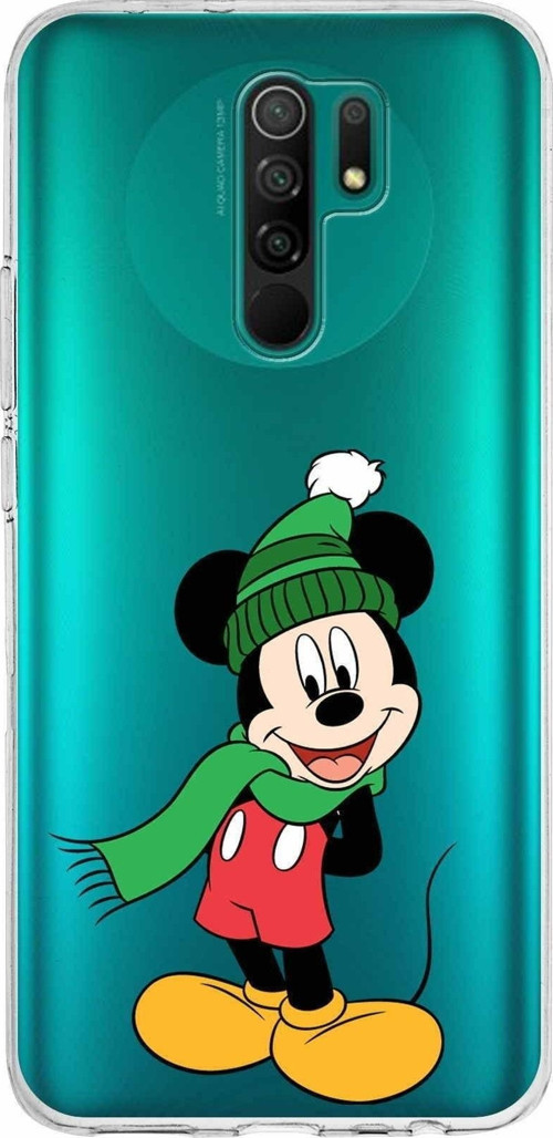 Xiaomi Redmi 9 Uyumlu Kapak Mickey Mouse Tasarımlı Şeffaf Silikon Kılıf