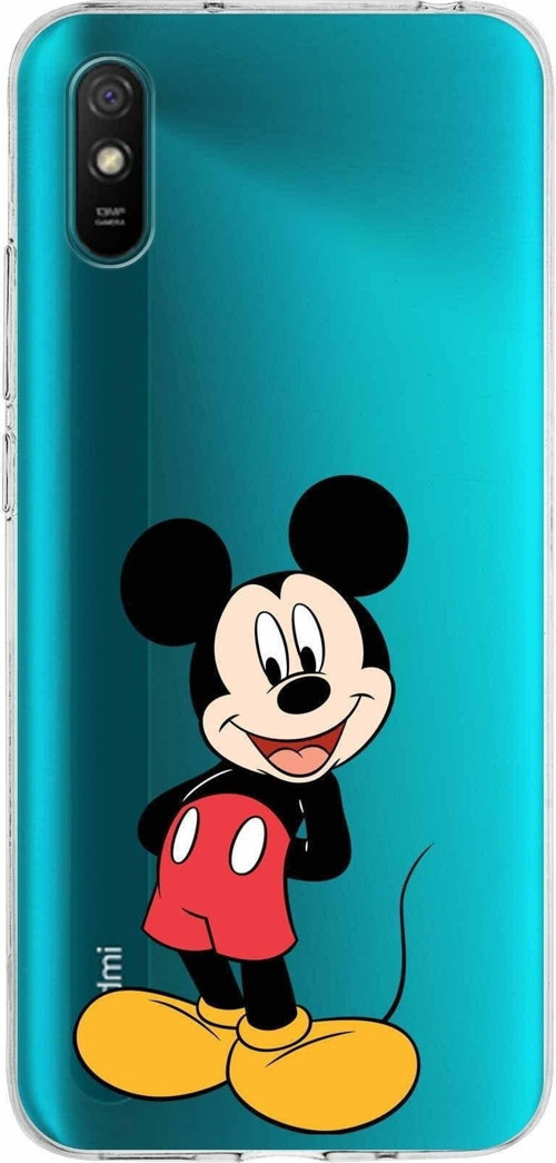 Xiaomi Redmi 9A Uyumlu Kapak Mickey Mouse Tasarımlı Şeffaf Silikon Kılıf
