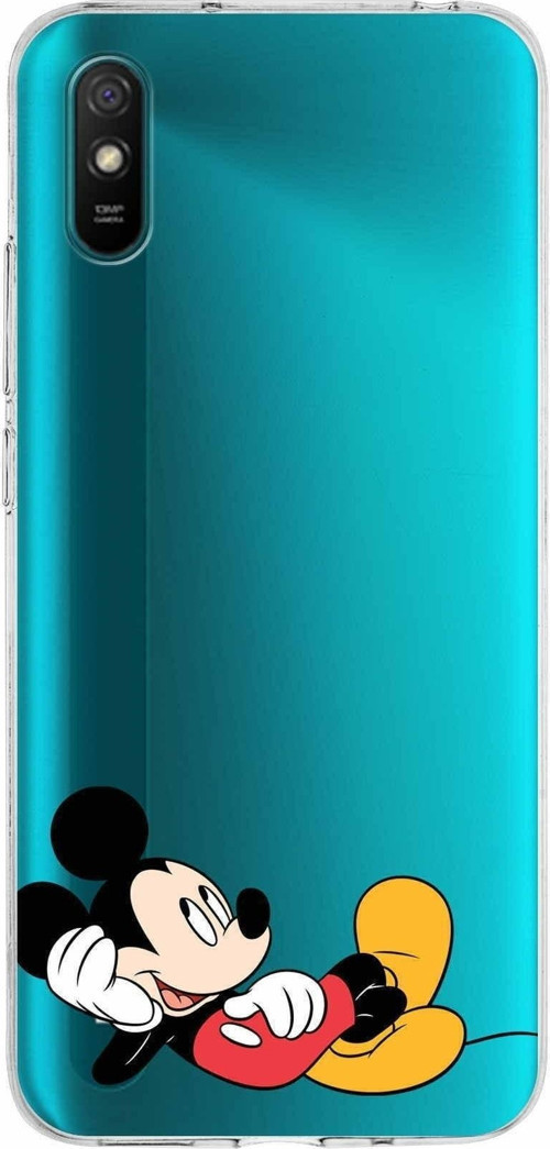 Xiaomi Redmi 9A Uyumlu Kapak Mickey Mouse Tasarımlı Şeffaf Silikon Kılıf