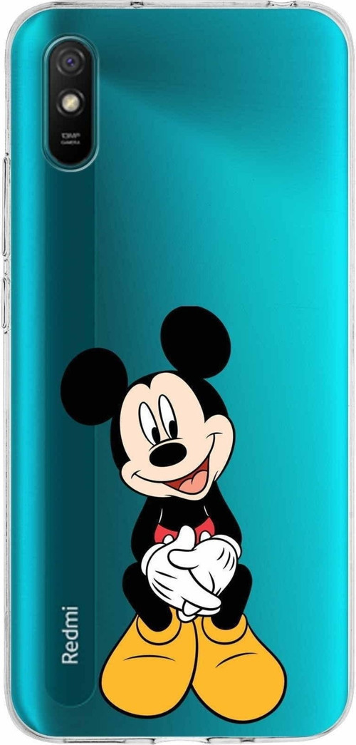 Xiaomi Redmi 9A Uyumlu Kapak Mickey Mouse Tasarımlı Şeffaf Silikon Kılıf