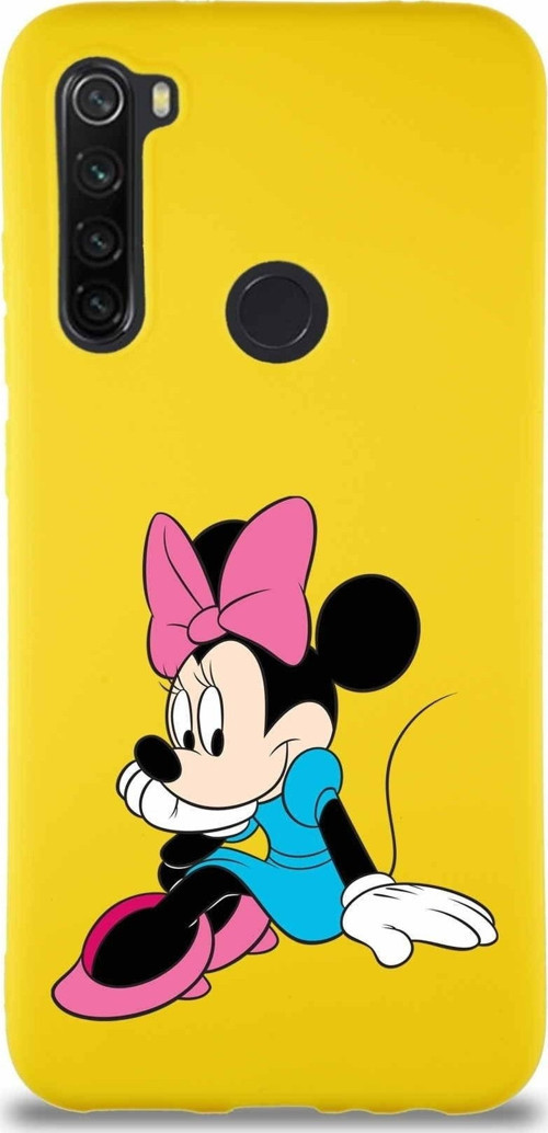 Xiaomi Redmi Note 8 Soft Premier Kapak Minnie Mouse-E Tasarımlı Silikon Kılıf - Sarı