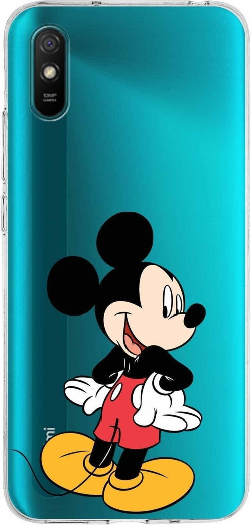 Xiaomi Redmi 9A Uyumlu Kapak Mickey Mouse Tasarımlı Şeffaf Silikon Kılıf