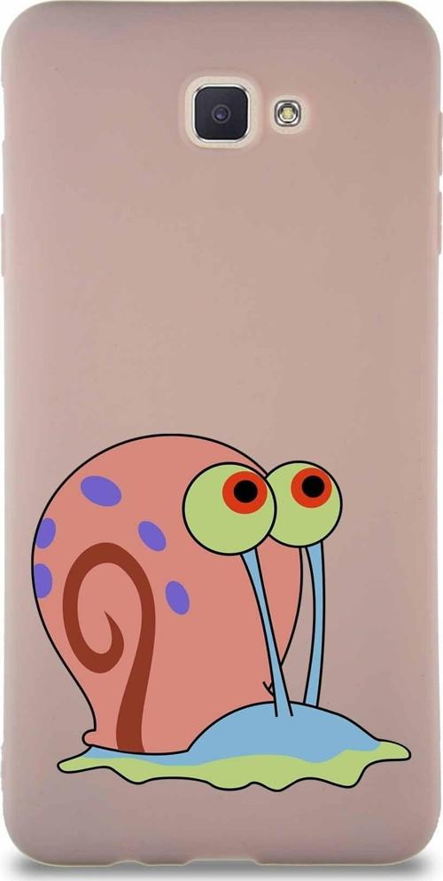 Samsung Galaxy J7 Prime 2 Soft Premier Kapak Salyangoz Gary Tasarımlı Silikon Kılıf - Pudra