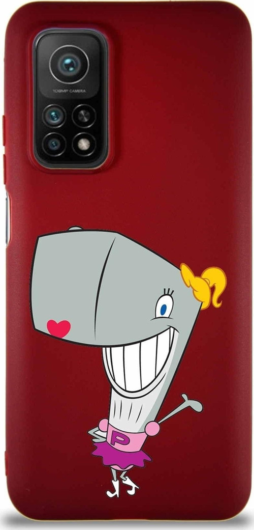 Xiaomi Mi 10T Soft Premier Kapak Pearl Yengeç Tasarımlı Silikon Kılıf - Mürdüm