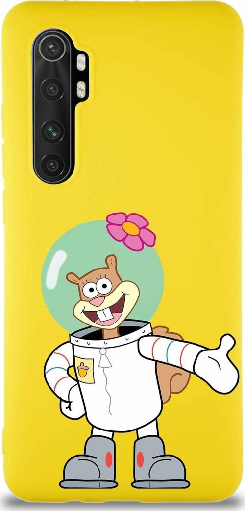 Xiaomi Mi Note 10 Lite Soft Premier Kapak Sandy Tasarımlı Silikon Kılıf - Sarı