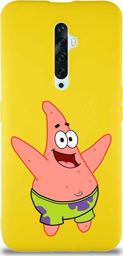 Oppo Reno 2Z Soft Premier Kapak Patrick Yıldız Tasarımlı Silikon Kılıf - Sarı