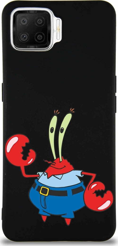 Oppo A73 Soft Premier Kapak Bay Yengeç Tasarımlı Silikon Kılıf - Siyah