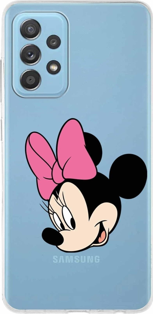 Samsung Galaxy A52S Kapak Minnie Mouse Tasarımlı Şeffaf Silikon Kılıf