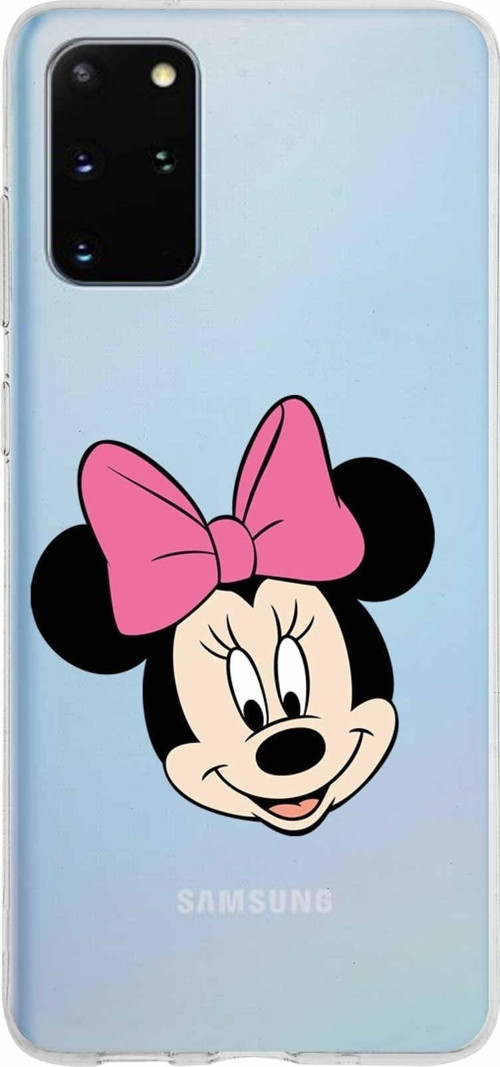 Samsung Galaxy S20 Plus Kapak Minnie Mouse Tasarımlı Şeffaf Silikon Kılıf
