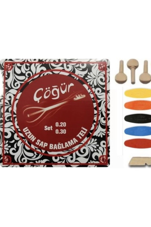 Çöğür 0.20 Uzun Sap Bağlama Tel Seti,Burgu Seti,Tezene Set,Eşik