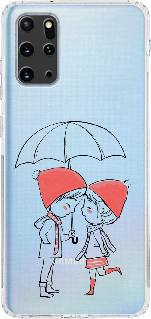 Samsung Galaxy S20 Plus Uyumlu Kamera Korumalı Kapak Aşk Tasarımlı Şeffaf Kılıf