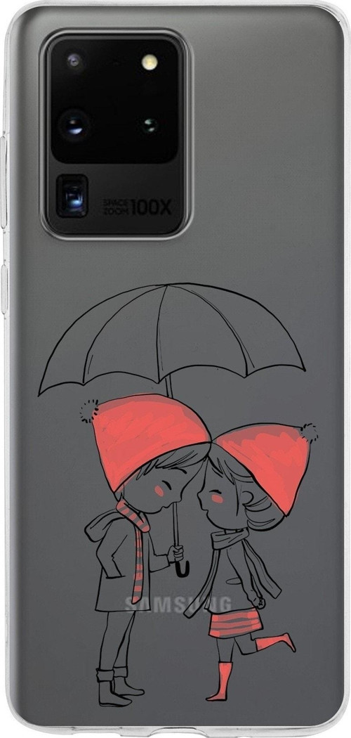 Samsung Galaxy S20 Ultra Kapak Aşk Tasarımlı Şeffaf Silikon Kılıf