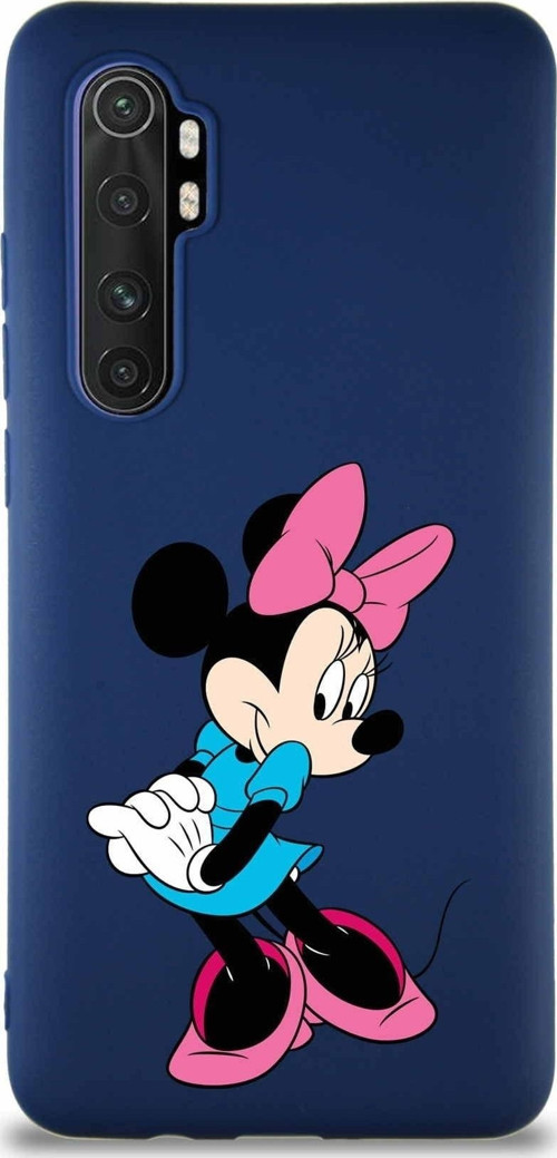 Xiaomi Mi Note 10 Lite Soft Premier Kapak Minnie Mouse-F Tasarımlı Silikon Kılıf - Lacivert
