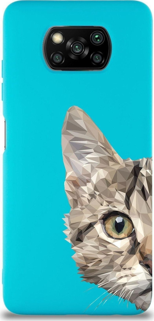 Xiaomi Poco X3 Pro Uyumlu Lansman Kılıf Catface Tasarımlı Içi Kadife Kapak-Mav