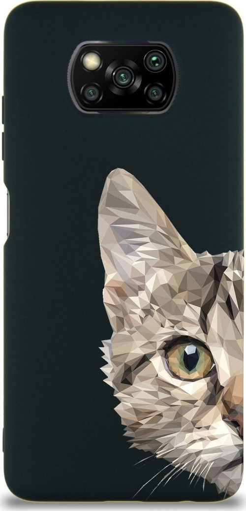 Xiaomi Poco X3 Pro Uyumlu Lansman Kılıf Catface Tasarımlı Içi Kadife Kapak-Siyah