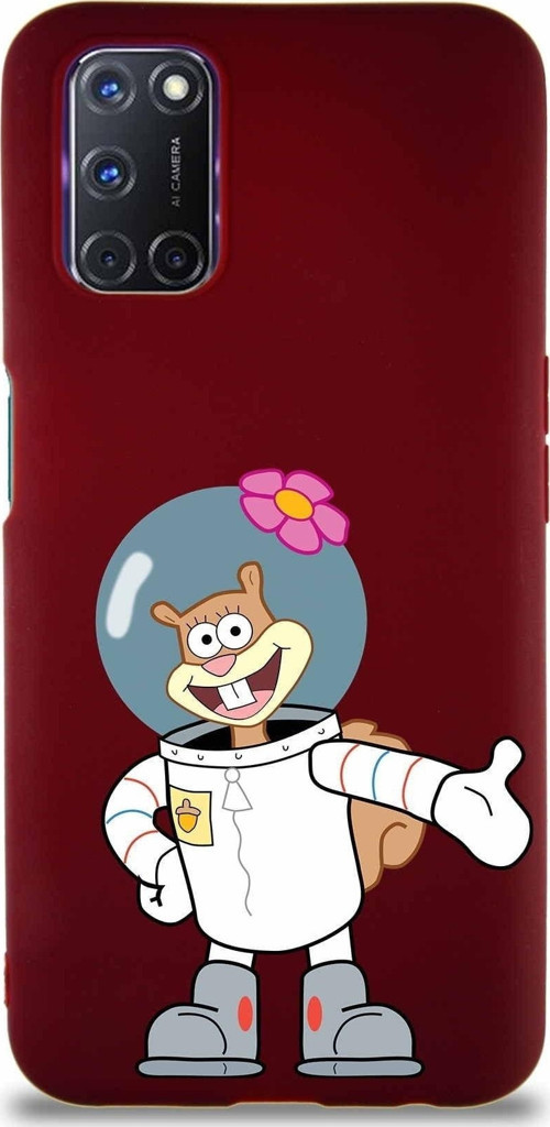Oppo A52 Soft Premier Kapak Sandy Tasarımlı Silikon Kılıf - Mürdüm