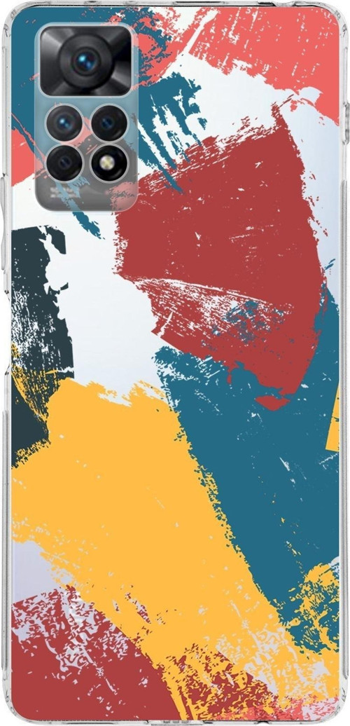 Xiaomi Redmi Note 11S Uyumlu Kapak Brushstroke Tasarımlı Şeffaf Kılıf