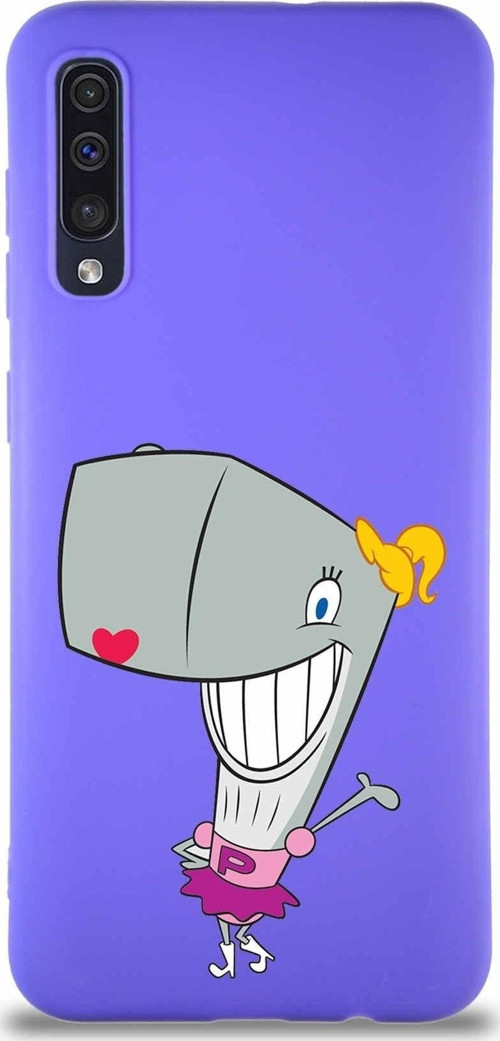 Samsung Galaxy A30S Soft Premier Kapak Pearl Yengeç Tasarımlı Silikon Kılıf - Mor