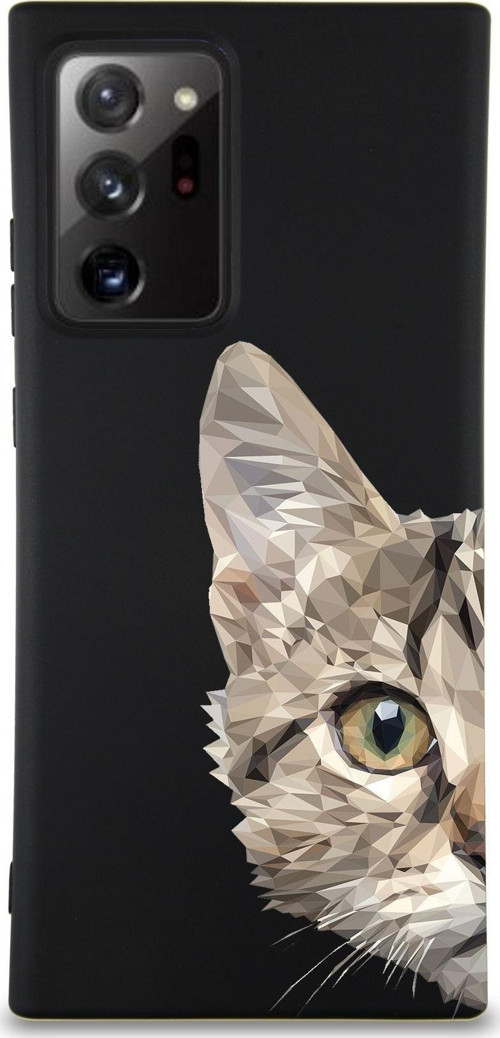 Samsung Galaxy Note 20 Plus Uyumlu Lansman Kılıf Catface Tasarımlı Içi Kadife Kapak-Siyah