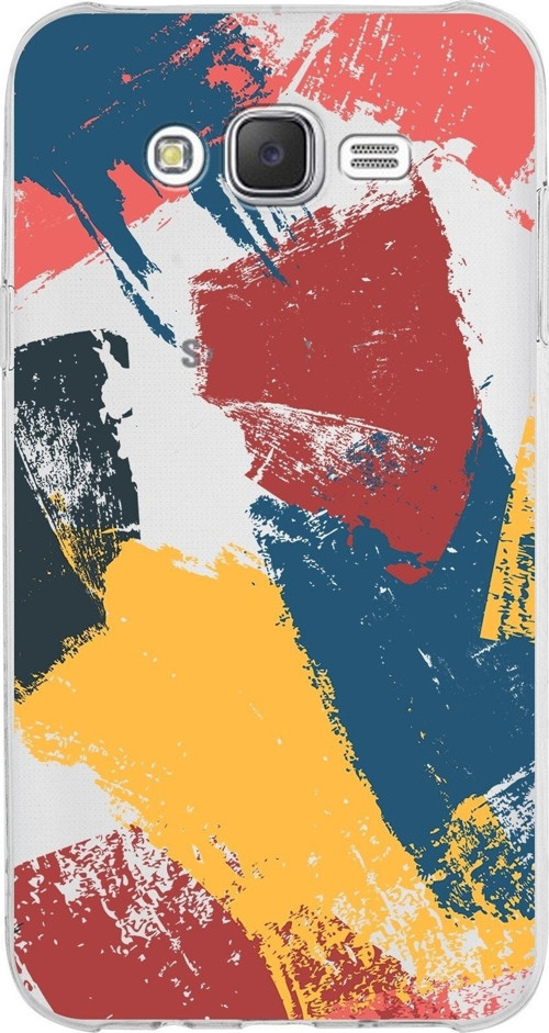 Samsung Galaxy J7 Kapak Brush Stroke Tasarımlı Şeffaf Silikon Kılıf