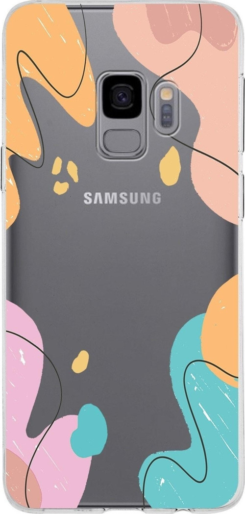Samsung Galaxy S9 Kapak Karışık Renkler Tasarımlı Şeffaf Silikon Kılıf