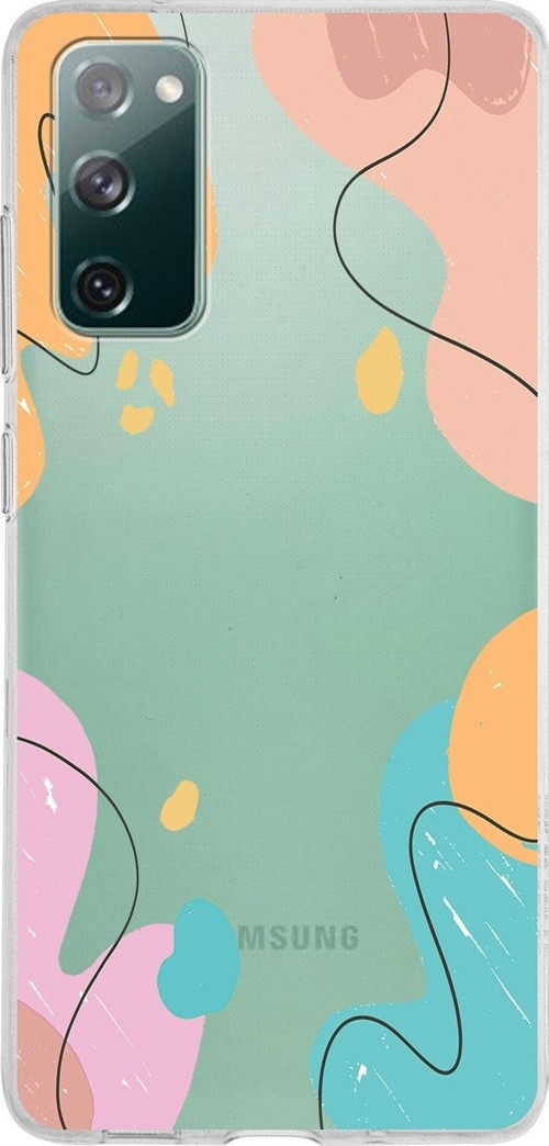Samsung Galaxy S20 Fe Kapak Karışık Renkler Tasarımlı Şeffaf Silikon Kılıf