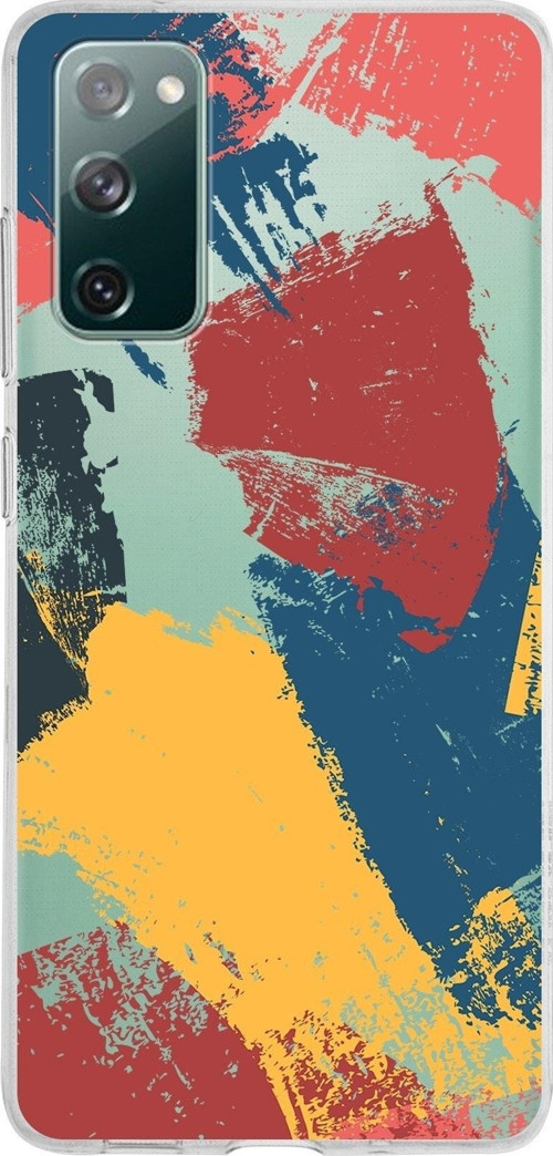 Samsung Galaxy S20 Fe Kapak Brush Stroke Tasarımlı Şeffaf Silikon Kılıf