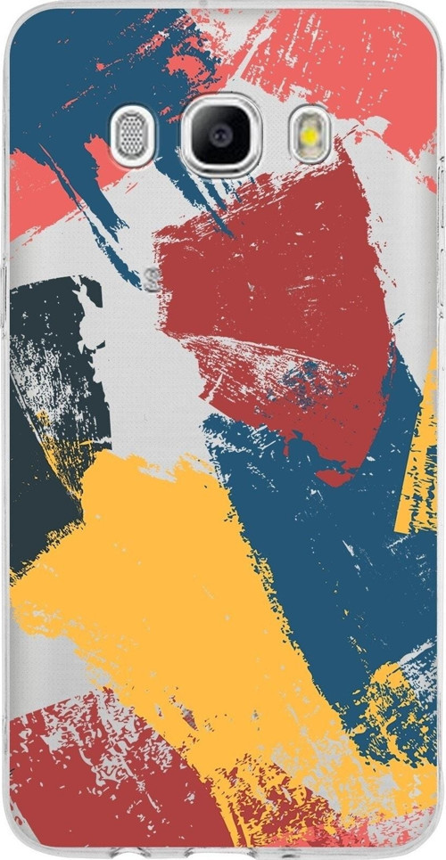Samsung Galaxy J5 2016 Kapak Brush Stroke Tasarımlı Şeffaf Silikon Kılıf