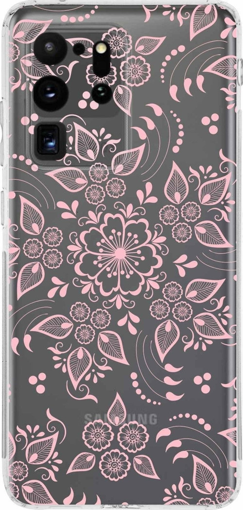 Samsung Galaxy S20 Ultra Kamera Korumalı Kapak Nostalji Desen Tasarımlı Şeffaf Kılıf