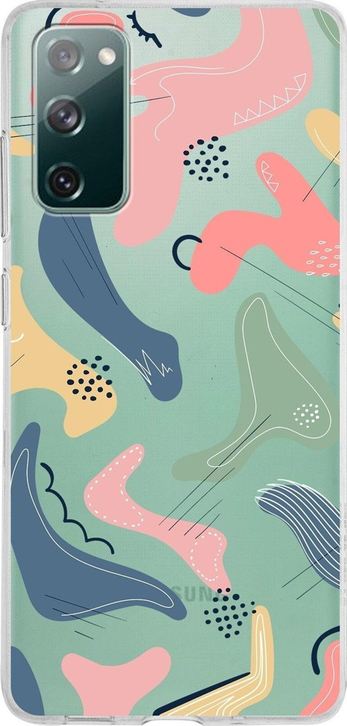 Samsung Galaxy S20 Fe Kapak Abstract Tasarımlı Şeffaf Silikon Kılıf