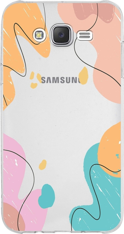 Samsung Galaxy J7 Kapak Karışık Renkler Tasarımlı Şeffaf Silikon Kılıf