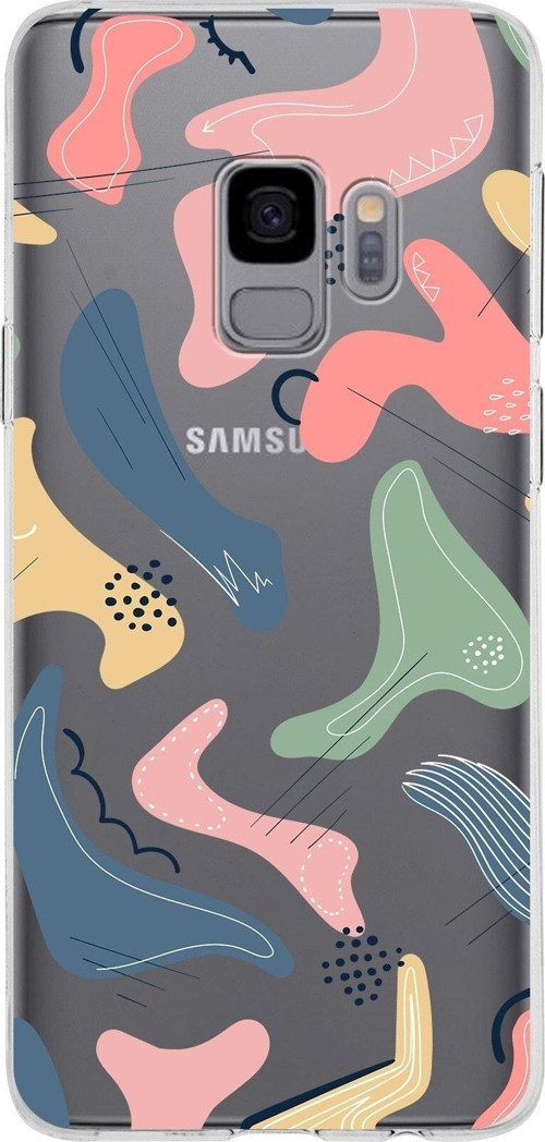 Samsung Galaxy S9 Kapak Abstract Tasarımlı Şeffaf Silikon Kılıf