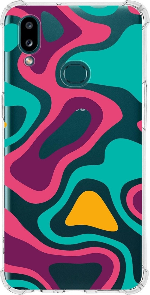 Samsung Galaxy A10S Köşe Korumalı Antişok Kapak Renkli Desen Tasarımlı Şeffaf Silikon Kılıf