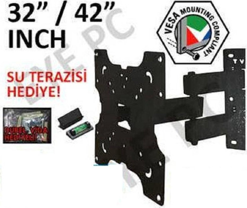 Awox Uyumlu 39" 40" 41"42" Inç Led Tv Çift Kol Hareketli Askı Aparatı