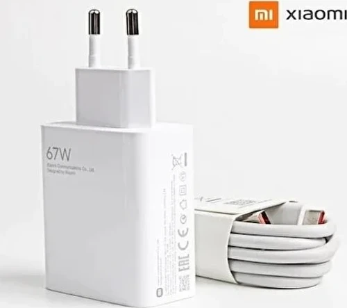 Xiaomi Uyumlu Mdy-12-Eh 67W 6A %100 Şarj Adaptörü Ve Usb Kablo Beyaz