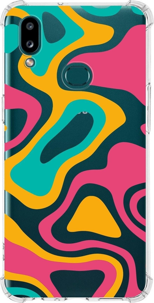 Samsung Galaxy A10S Köşe Korumalı Antişok Kapak Renkli Desen Tasarımlı Şeffaf Silikon Kılıf