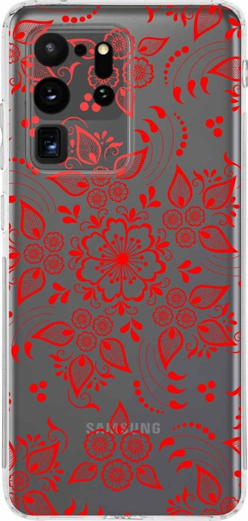 Samsung Galaxy S20 Ultra Kamera Korumalı Kapak Nostalji Desen Tasarımlı Şeffaf Kılıf