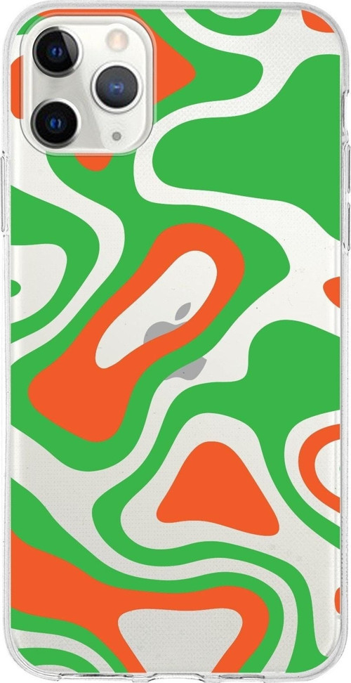 Iphone 11 Promax Uyumlu Kapak Renkli Desen Tasarımlı Şeffaf Silikon Kılıf