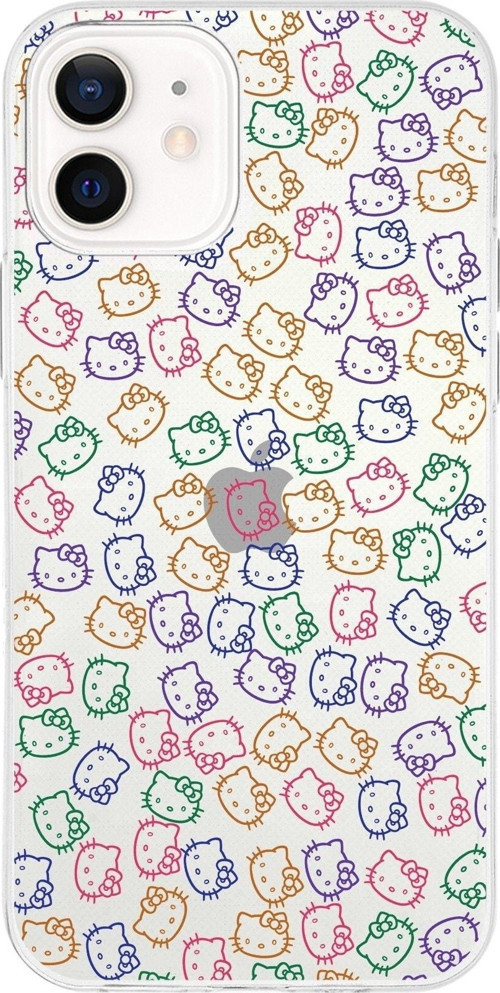 Iphone 12 Mini Uyumlu Kapak Hello Kitty Tasarımlı Şeffaf Silikon Kılıf