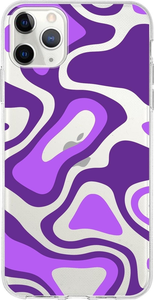 Iphone 11 Promax Uyumlu Kapak Renkli Desen Tasarımlı Şeffaf Silikon Kılıf