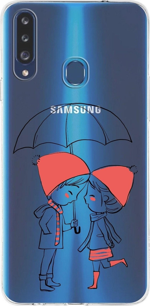 Samsung Galaxy A20S Uyumlu Kapak Aşk Tasarımlı Şeffaf Silikon Kılıf