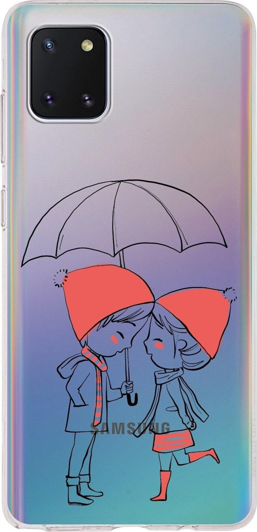 Samsung Galaxy A81 Uyumlu Kapak Aşk Tasarımlı Şeffaf Silikon Kılıf