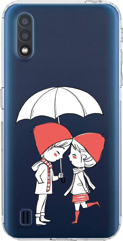 Samsung Galaxy A01 Kamera Korumalı Kapak Aşk Tasarımlı Şeffaf Kılıf