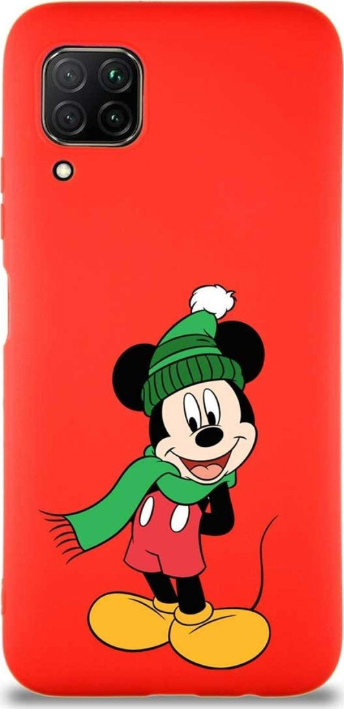 Huawei P40 Lite Soft Premier Kapak Mickey Mouse-G Tasarımlı Silikon Kılıf - Kırmızı